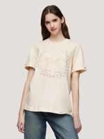 Polera Relaxed Logo Monogram Beige Tommy Hilfiger