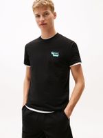 Polera Stack Logo Slim Fit Negro BDS Tommy Jeans