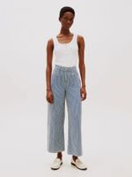 Jeans Wide Leg Talle Alto Rayas Celeste Tommy Hilfiger