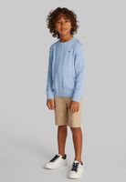 Sweater De Punto Cuello Redondo Celeste Tommy Hilfiger