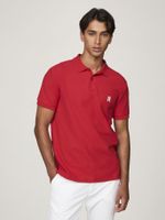 Polo Con Logo De Monogram Rojo Tommy Hilfiger