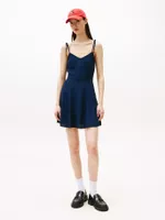Vestido Extra Slim De Corte Evasé Azul Tommy Jeans
