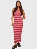 Vestido Maxi Acanalado Ajustado Rojo Tommy Hilfiger