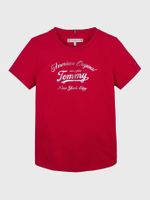 Polera Script Logo Metalizado Rojo Tommy Hilfiger