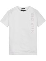 Polera De Niño Con Logo Vertical Blanco Tommy Hilfiger