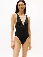 Traje De Baño Con Logo Tonal Negro Tommy Hilfiger