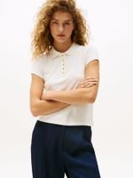 Polo Botones Dorados Slim Fit Blanco YA8 Tommy Hilfiger