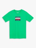 Polera De Niño Con Logo Signature Verde Tommy Hilfiger