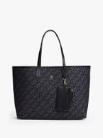 Tote Monogram Jacquard Negro Tommy Hilfiger