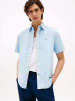 Camisa Oxford Regular Fit Celeste Tommy Hilfiger
