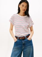 Polera Con Diseño y Rayas Blanco Tommy Hilfiger