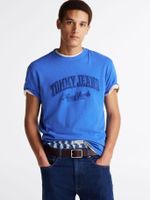 Polera Varsity Con Efecto Lavado Azul Tommy Jeans