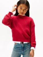 Sweater Trenzado Rojo Tommy Hilfiger XJP