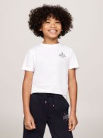 Polera De Niño Con Logo Gráfico Blanco Tommy Hilfiger