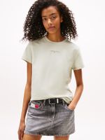 Polera Regular Fit Logo Lineal Verde Tommy Jeans