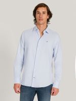 Camisa Solid Regular Fit Celeste Tommy Hilfiger