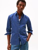 Camisa De Rayas Heritag Regular Fit Azul Tommy Hilfiger