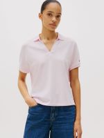 Polo Relaxed Solid Con Logo Rosado Tommy Hilfiger