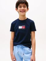 Polera Script Flag Logo Azul Tommy Hilfiger