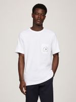 Polera Bolsillo Y Logo Arqueado Blanco Tommy Hilfiger