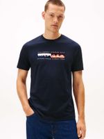 Polera Colour Block Graphic Logo Azul Tommy Hilfiger