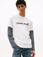 Polera Con Logo De Parche Blanco YBL Tommy Jeans
