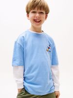 Polera Photo Print Logo Celeste Tommy Hilfiger