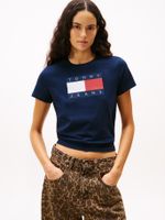 Polera Soft Flag Logo Azul Tommy Jeans