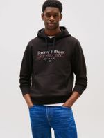 Polerón Hoodie Center Stack Logo Negro Tommy Hilfiger