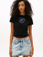 Polera Heart Logo Slim Fit Negro BDS Tommy Jeans