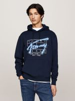 Polerón Hoodie Con Logo Graffiti Azul Tommy Hilfiger