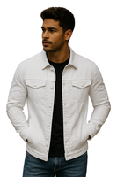 Chaqueta Mezclilla Nacional Blanca Hombre