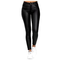 Pantalon Ecocuero Pu Tiro Alto Mujer