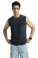 Polera Sin Mangas Musculosa Acid Wash Hombre
