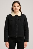 Chaqueta Mezclilla Negra Chiporro Mujer