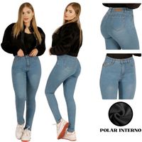 Jeans Pantalon Skinny Forro Polar Mujer