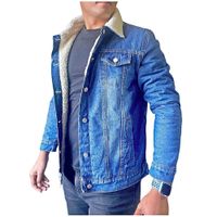 Chaqueta Mezclilla Azul Oscuro Chiporro Beige