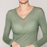 Polera Skin Top Escote V Verde Lasst