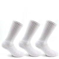 3 Pares Calcetin Algodón Deportivo Largo 3/4 Blanco