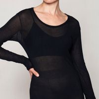 Polera Skin Top Escote Redondo Negro Lasst