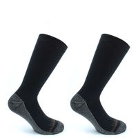 2 Pares Calcetin Cobre + Bamboo Liso Largo Americano Negro