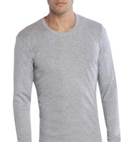 Camiseta M/Larga Cuello Polo Hombre Algodón Gris