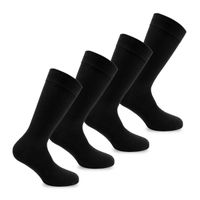 4 Pares Calcetín Algodón Liso Negro