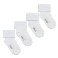 4 Pares Calcetines Bamboo Con Vuelta Blanco