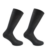 2 Pares Calcetines Hilo Borlon Hombre Negro