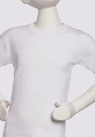 Camiseta Manga Corta Cuello Polo Niño Algodón Blanco