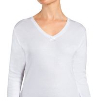 Camiseta Cuello V Manga Larga Blanco Monarch