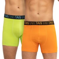 Pack  Bóxer Cotton Spandex  Colores Naranjo/Verde Limon