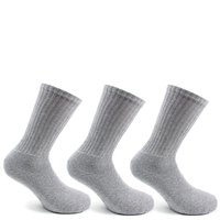 3 Pares Calcetin Algodón Deportivo Largo 3/4 Gris