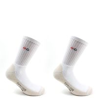 2 Pares Calcetin Cobre + Algodón Deportivo Largo 3/4 Blanco